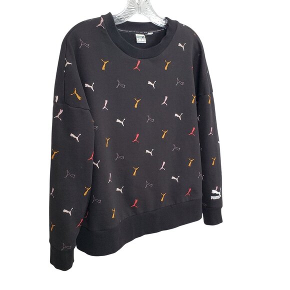 Puma Tops - Puma Womens Size XL Sweatshirt Graphic Logo Multi All Over Print Relaxed Fit